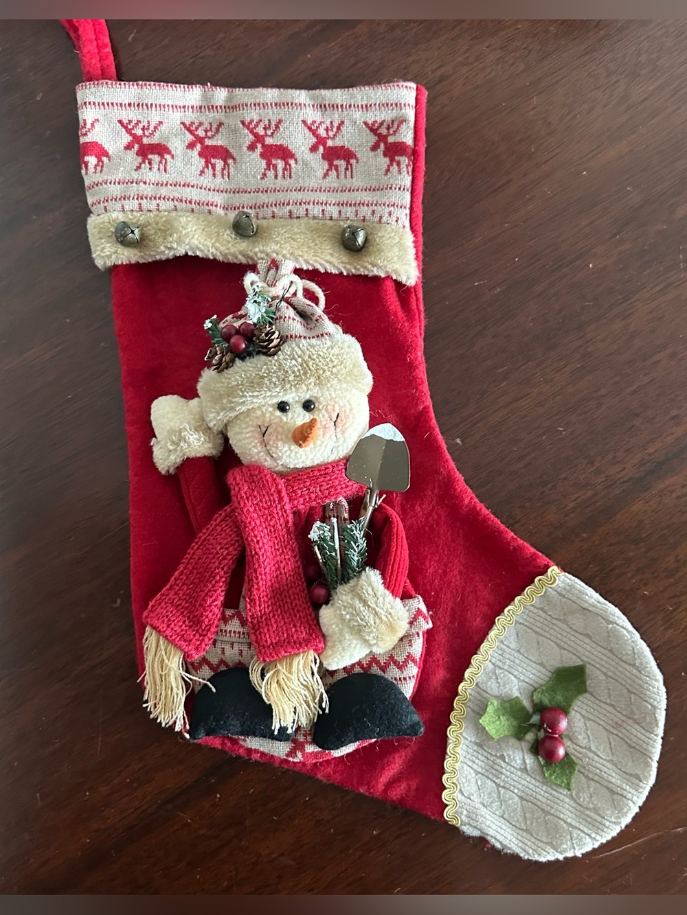 Home Accents Wishes & Wonder Christmas Stocking 3D Snowman Holiday Decoration